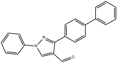 1-苯基-3-(4-苯基苯基)-1H-吡唑-4-甲醛, 108446-64-6, 结构式