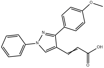 3-(3-(4-甲氧基苯基)-1-苯基-1H-吡唑-4-基)丙烯酸, 108446-75-9, 结构式