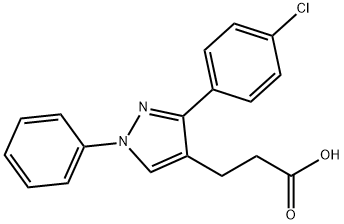 3-(4-氯苯基)-1-苯基吡唑-4-丙酸 结构式