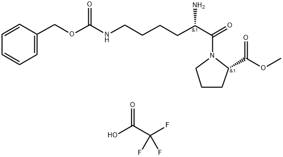 N-Benzyloxycarbonyl-L-lysyl]-L-proline Methyl Ester Trifluoroacetic Acid Salt Structure