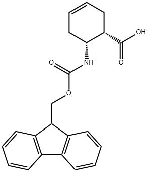 Fmoc-(1S,2R)-(+)-2-aminocyclohex-4-ene-carboxylicacid 化学構造式