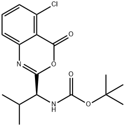 (1-(5-chloro-4-oxo-4H-3,1-benzoxazin-2-yl)-2-methylpropyl)carbamic acid 1,1-dimethylethyl ester Struktur