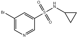 5-溴-N-环丙基吡啶-3-磺酰胺, 1086064-98-3, 结构式