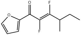 2-Hexen-1-one, 2,3-difluoro-1-(2-furanyl)-4-methyl-, (E)- (9CI) Structure