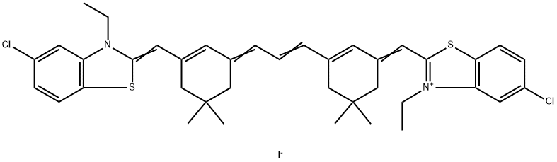 5-CHLORO-2-((3-[(E)-3-(3-([5-CHLORO-3-ETHYL-1,3-BENZOTHIAZOL-2(3H)-YLIDENE]METHYL)-5,5-DIMETHYL-2-CYCLOHEXEN-1-YLIDENE)-1-PROPENYL]-5,5-DIMETHYL-2-CYCLOHEXEN-1-YLIDENE)METHYL)-3-ETHYL-1,3-BENZOTHIAZOL-3-IUM IODIDE Structure