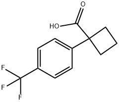 1-[4-(トリフルオロメチル)フェニル]シクロブタン-1-カルボン酸 化学構造式