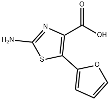 2-アミノ-5-(2-フリル)-1,3-チアゾール-4-カルボン酸 化学構造式