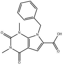 7-Benzyl-1,3-diMethyl-2,4-dioxo-2,3,4,7-tetrahydro-1H-pyrrolo[2,3-d]pyriMidine-6-carboxylic acid Struktur