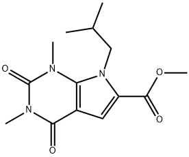 Methyl 7-isobutyl-1,3-diMethyl-2,4-dioxo-2,3,4,7-tetrahydro-1H-pyrrolo[2,3-d]pyriMidine-6-carboxylate, 96% Struktur