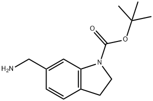 1H-Indole-1-carboxylicacid,6-(aMinoMethyl)-2,3-dihydro-,1,1-diMethylethylester Struktur
