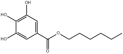 没食子酸ヘキシル 化学構造式
