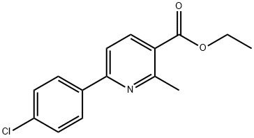 6-(4-クロロフェニル)-2-メチルピリジン-3-カルボン酸エチル 塩化物 化学構造式