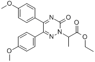 1,2,4-Triazine-2(3H)-acetic acid, 5,6-bis(4-methoxyphenyl)-alpha-methy l-3-oxo-, ethyl ester Structure