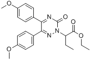 1,2,4-Triazine-2(3H)-acetic acid, 5,6-bis(4-methoxyphenyl)-alpha-ethyl -3-oxo-, ethyl ester 结构式