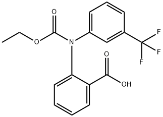 Benzoic  acid,  2-[(ethoxycarbonyl)[3-(trifluoromethyl)phenyl]amino]- Structure