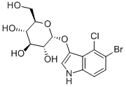 5-ブロモ-4-クロロ-3-インドリルA-D-グルコピラノシド 化学構造式