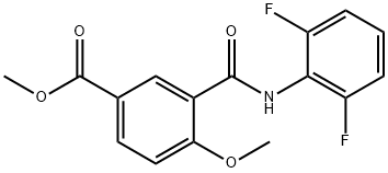 3-(2,6-二氟苯基氨基甲酰基)-4-甲氧基苯甲酸甲酯 结构式
