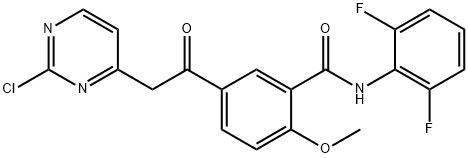 5-(2-(2-氯嘧啶-4-基)乙酰基)-N-(2,6-二氟苯基)-2-甲氧基苯甲酰胺 结构式