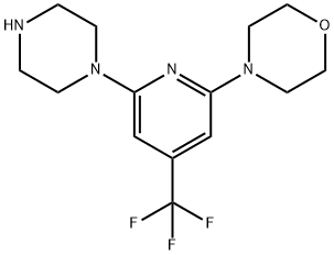 4-(6-(哌嗪-1-基)-4-(三氟甲基)吡啶-2-基)吗啉, 1089330-41-5, 结构式