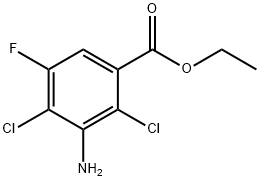 3-氨基-2,4-二氯-5-氟苯甲酸乙酯 结构式