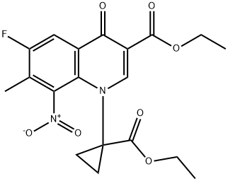 3(4H)-Quinolinecarboxylic acid, 1-[1-(ethoxycarbonyl)cyclopropyl]-6-fluoro-7-Methyl-8-nitro-4-oxo-, ethyl ester Struktur