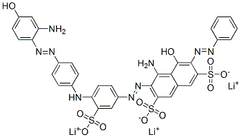 4-Amino-3-[[4-[[4-[(2-amino-4-hydroxyphenyl)azo]phenyl]amino]-3-sulfophenyl]azo]-5-hydroxy-6-(phenylazo)-2,7-naphthalenedisulfonic acid, trilithium salt|