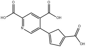 2,4-Pyridinedicarboxylic  acid,  5-(4-carboxy-1,3-cyclopentadien-1-yl)- 结构式