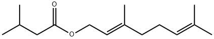 (E)-3,7-二甲基-2,6-辛二烯醇3-甲基丁酸酯,109-20-6,结构式