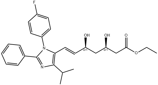 7-[1-(4-氟苯基)-4-异丙基-2-苯基-1H-咪唑-5-基]-3,5-二羟基-反-6-庚酸乙酯,109083-30-9,结构式