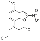 7-(BIS(2-CHLOROETHYL)AMINO)-4-METHOXY-2-NITROBENZOFURAN 化学構造式