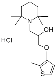 1-Piperidineethanol, alpha-(((2-methyl-3-thienyl)oxy)methyl)-2,2,6,6-t etramethyl-, hydrochloride Struktur