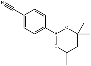 4-(4,4,6-Trimethyl-1,3,2-dioxaborinan-2-yl)benzonitrile Struktur