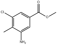 3-氨基-5-氯-4-甲基苯甲酸甲酯,1092307-46-4,结构式