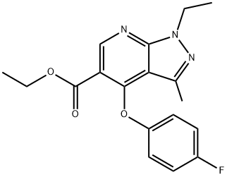 1-乙基-4-(4-氟苯氧基)-3-甲基-1H-吡唑并[3,4-B]吡啶-5-羧酸乙酯, 1092344-19-8, 结构式