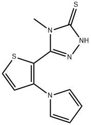 4-methyl-5-[3-(1H-pyrrol-1-yl)-2-thienyl]-4H-1,2,4-triazol-3-ylhydrosulfide Struktur