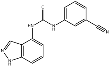 1-(3-氰基苯基)-3-(1H-吲唑-4-基)脲,1092346-46-7,结构式