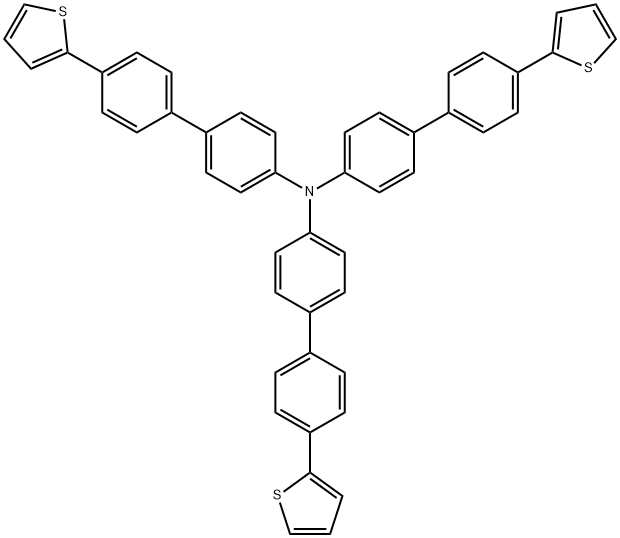 トリス[4'-(2-チエニル)-4-ビフェニリル]アミン 化学構造式