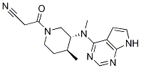 3-((3R,4S)-4-Methyl-3-(Methyl(7H-pyrrolo[2,3-d]pyriMidin-4-yl)aMino)piperidin-1-yl)-3-oxopropanenitrile Struktur