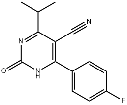 6-(4-Fluorophenyl)-1,2-dihydro-4-(1-methylethyl)-2-oxo-5-pyrimidinecarbonitrile 化学構造式