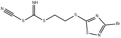 [(3-BROMO-1,2,4-THIADIAZOL-5-YLTHIO)METHYL] METHYLCYANOCARBONIMIDODITHIOATE 结构式