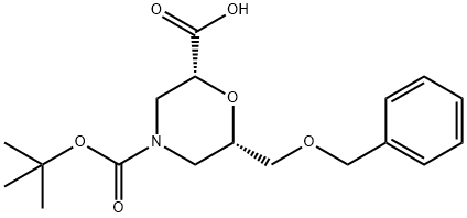 (2R,6S)-6-(benzyloxyMethyl)-4-(tert-butoxycarbonyl)Morpholine-2-carboxylic acid Struktur