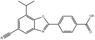 4-(5-cyano-7-isopropylbenzo[d]oxazol-2-yl)benzoic acid 化学構造式