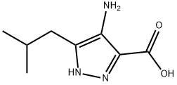 5-(2-イソブチル)-4-アミノ-1H-ピラゾール-3-カルボン酸 化学構造式