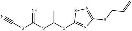 [(3-ALLYLTHIO-1,2,4-THIADIAZOL-5-YLTHIO)METHYL] METHYL CYANOCARBONIMIDODITHIOATE Structure