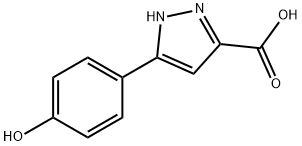 3-(4-ヒドロキシフェニル)-1H-ピラゾール-5-カルボン酸 化学構造式