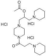 1-(3-Piperidinopropionyl)-4-(2-acetyloxy-3-piperidinopropyl)piperazine  trihydrochloride Structure