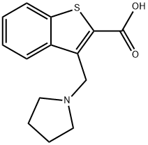 3-(pyrrolidin-1-ylmethyl)-1-benzothiophene-2-carboxylic acid Struktur
