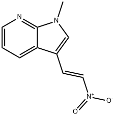 (E)-1-Methyl-3-(2-nitrovinyl)-1H-pyrrolo[2,3-b]pyridine 化学構造式