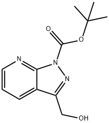 1H-Pyrazolo[3,4-b]pyridine-1-carboxylic acid, 3-(hydroxyMethyl)-, 1,1-diMethylethyl ester 结构式