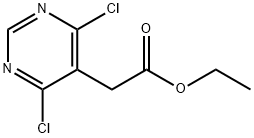 2-(4,6-ジクロロピリミジン-5-イル)酢酸エチル 化学構造式